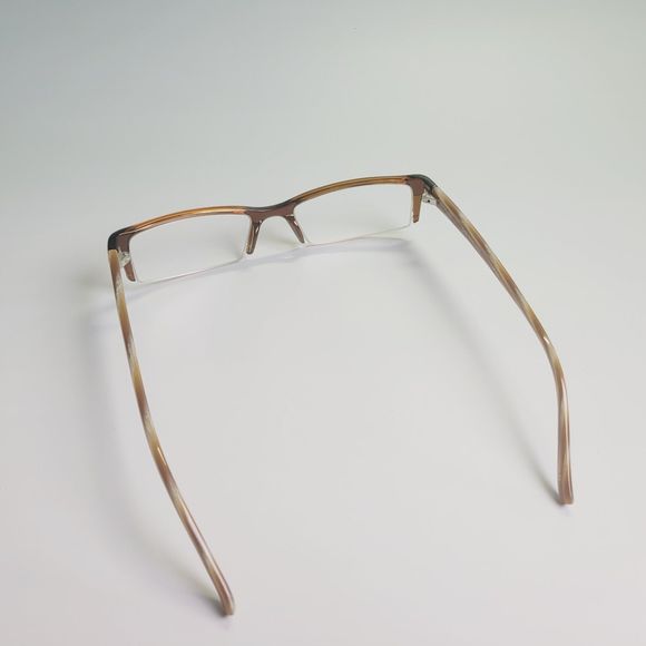 O&X New York OP-34 eyeglasses brown stripe rectangular full frame 51-18 145 C7 - Picture 5 of 11
